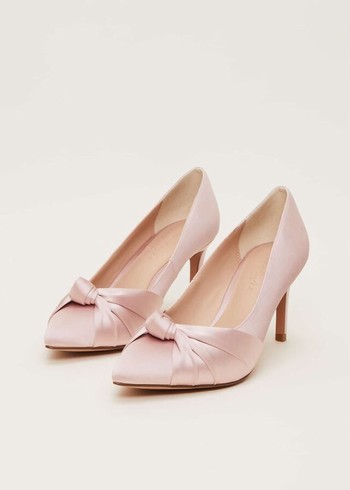 Phase Eight Satin Knot Front Court Heels Rose Canada | HBOQPL-087